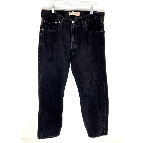 Levi's‎ Jeans 505 Men 38x30 Black Straight Regular Fit Zip Fly Denim - Picture 1 of 14